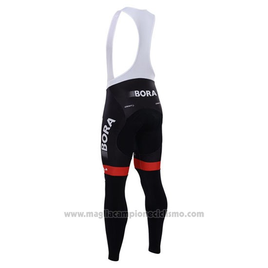 2015 Abbigliamento Ciclismo Bora Nero Manica Lunga e Salopette